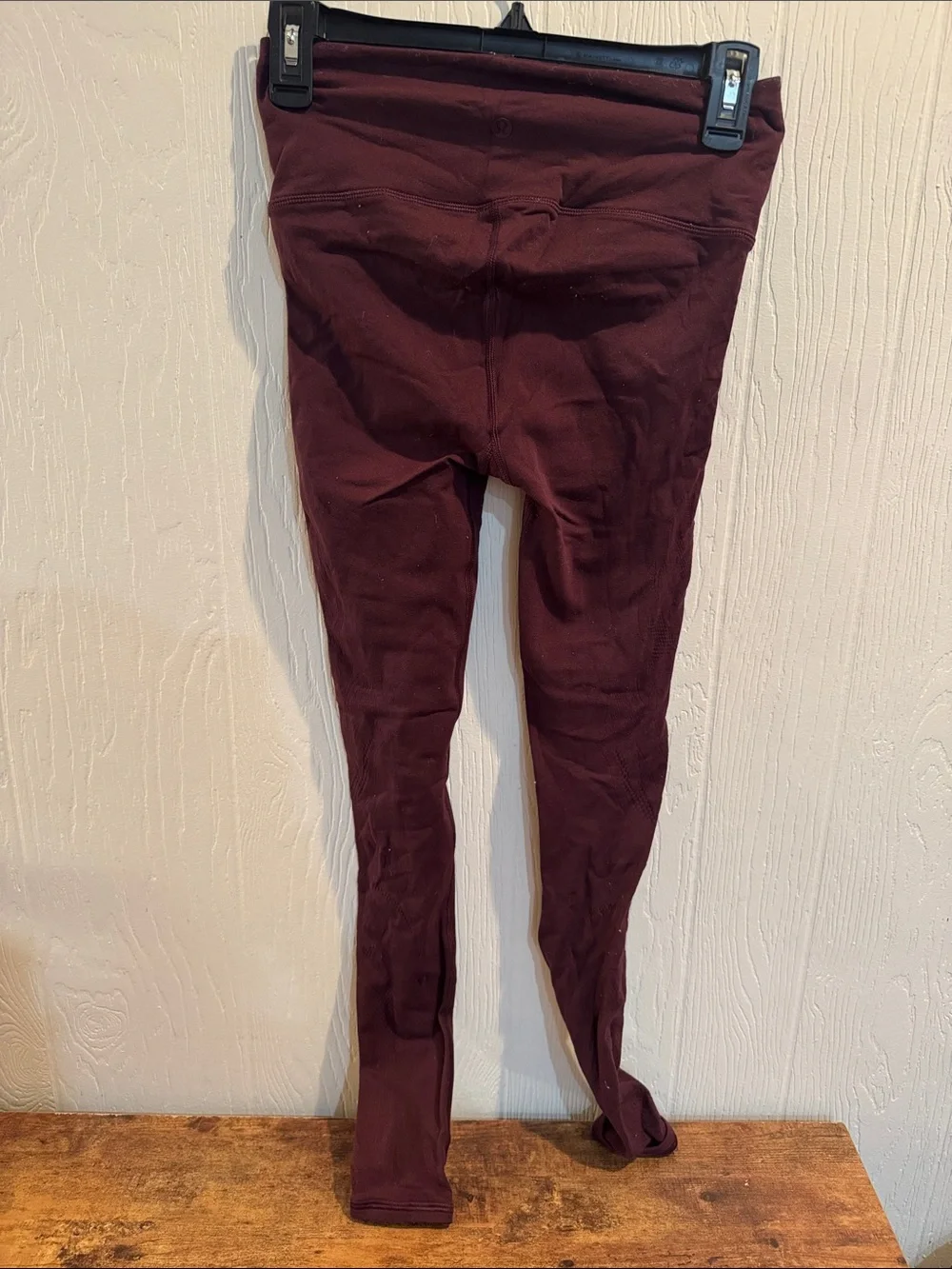 High-Waist Burgundy Mesh Leggings
